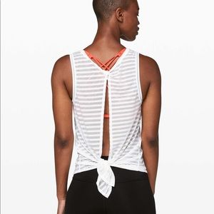 Lululemon Meet Halfway Tank *Striped Light Grey
